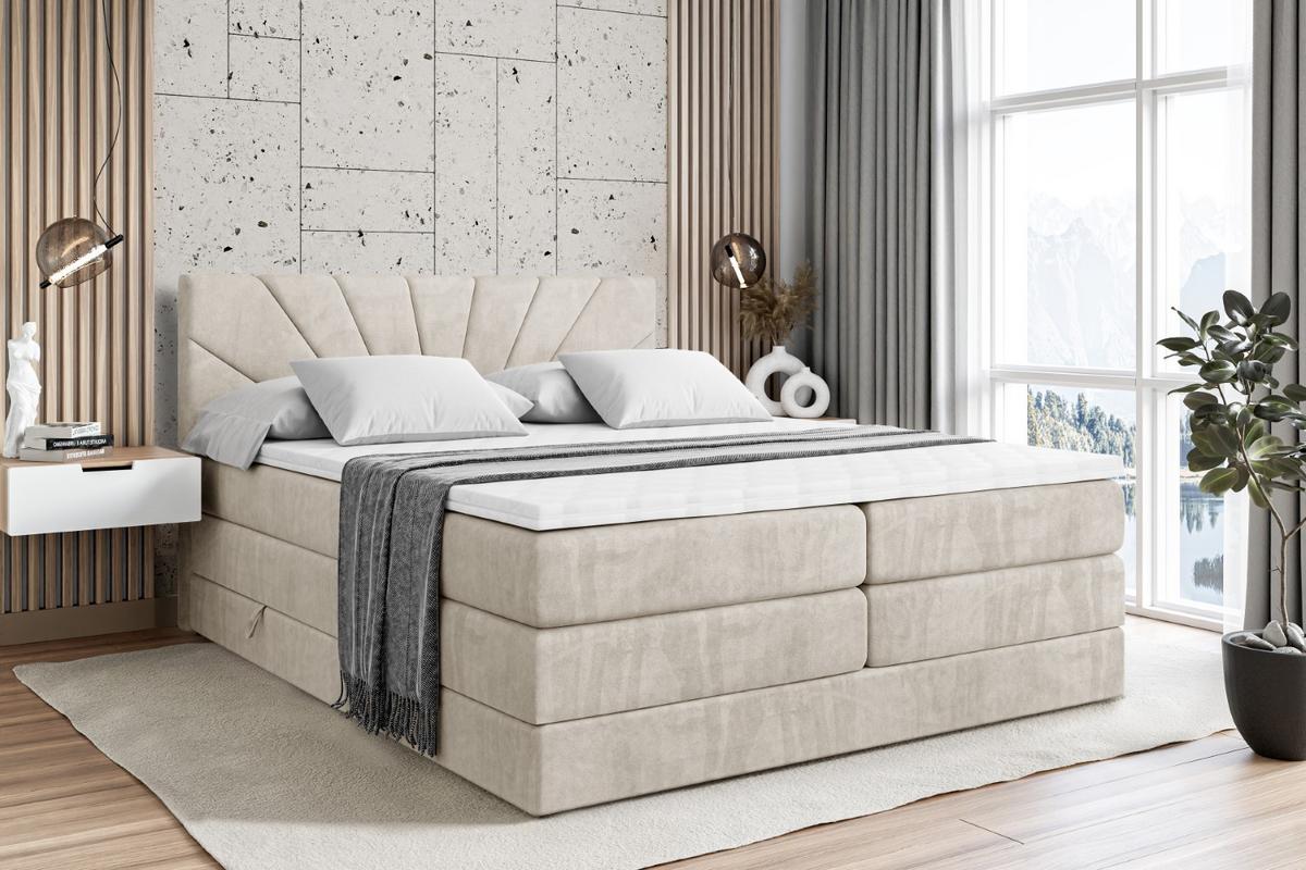 BOXSPRINGBETT MILTIO KING - 140x200 - H3/H4 - Creme - Creme, Holzwerkstoff (140/200cm) - ALTDECOR
