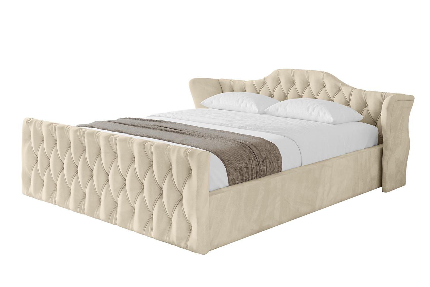 POLSTERBETT mit Bettkasten, Fußteil und Lattenrost, Boxbett mit Matratze H3/H4 - ZORAN-Z-V1 120x200 Beige - Ecru, Holzwerkstoff/Textil (120/200cm) - ALTDECOR
