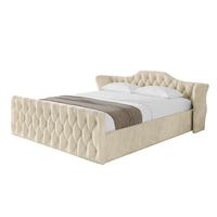 POLSTERBETT mit Bettkasten, Fußteil und Lattenrost, Boxbett ohne Matratze - ZORAN-Z-V1 120x200 Beige - Ecru, Holzwerkstoff/Textil (120/200cm) - ALTDECOR