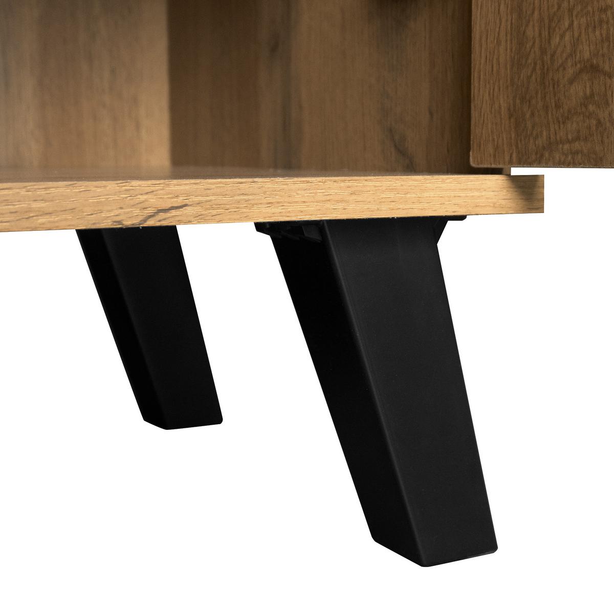 SCHUHSCHRANK Eiche-Optik 110 cm hoch mit 3D-Relief & verstellbaren Böden - Naturfarben, Holzwerkstoff (80.5/109.5/35cm) - Urban Meuble