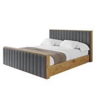 POLSTERBETT mit Bettkasten, Fußteil und Lattenrost, Boxbett mit Matratze H3/H4 - ENZO4-Z 180x200 Dunkelgrau - Anthrazit, Holzwerkstoff/Textil (180/200cm) - ALTDECOR