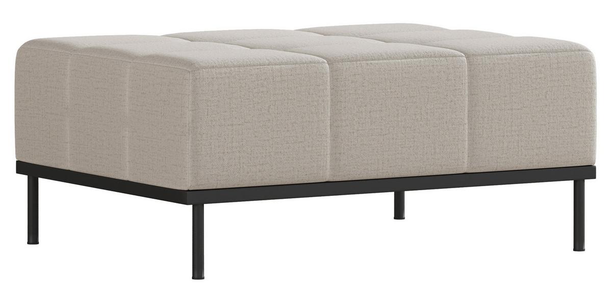 SCHLAFSOFA Skilia mit Schlaffunktion, 3-Sitzer 224 cm - Ecru/Schwarz, Textil/Metall (224/85/102cm) - Selsey