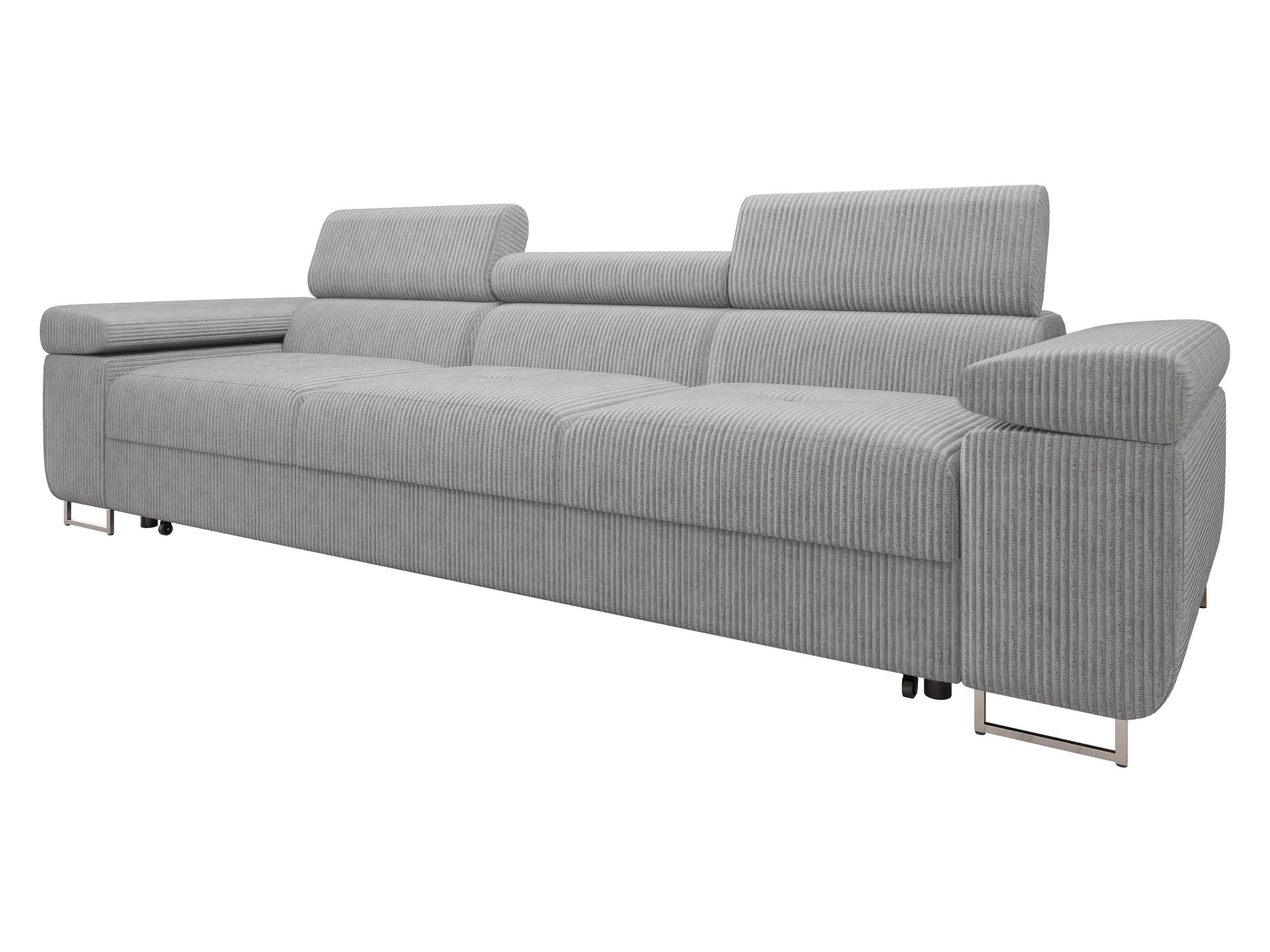 SCHLAFSOFA Torezio 3 Bis Cord - Hellgrau, Holz/Textil (263/90/102cm) - MIRJAN24