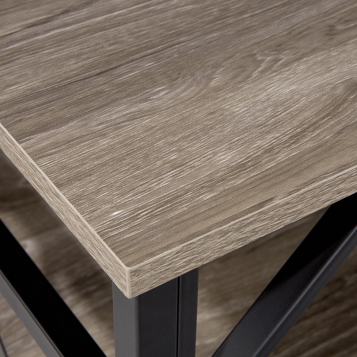 COUCHTISCH Holzoptik taupe rechteckig Bolton - Taupe/Schwarz, Holzwerkstoff (61/120/51cm) - Beliani