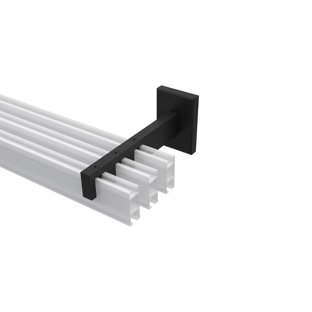 TRÄGER FÜR GARDINENSTANGEN INNENLAUF 14x35 mm, Smartline 3-läufig lang, Schwarz - Schwarz, Metall (14.5/6.5/4.5cm) - INTERDECO