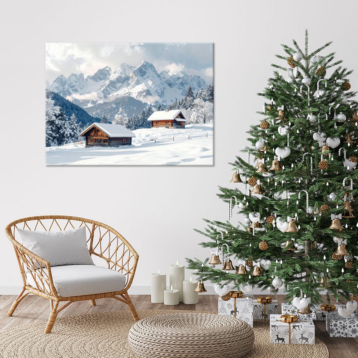 LEINWANDBILD Weihnachten 45x30cm - Weiß, Textil (45/30cm) - Feeby