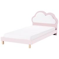 KINDERBETT 90x200 cm Rosa Mazou - Pink, Textil (90/200cm) - Beliani
