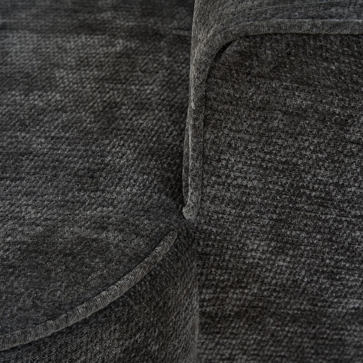 CHAISE LONGUE premium chenille relaxliege montagefrei - Dunkelgrau, Textil (144/65/112cm) - Urban Meuble