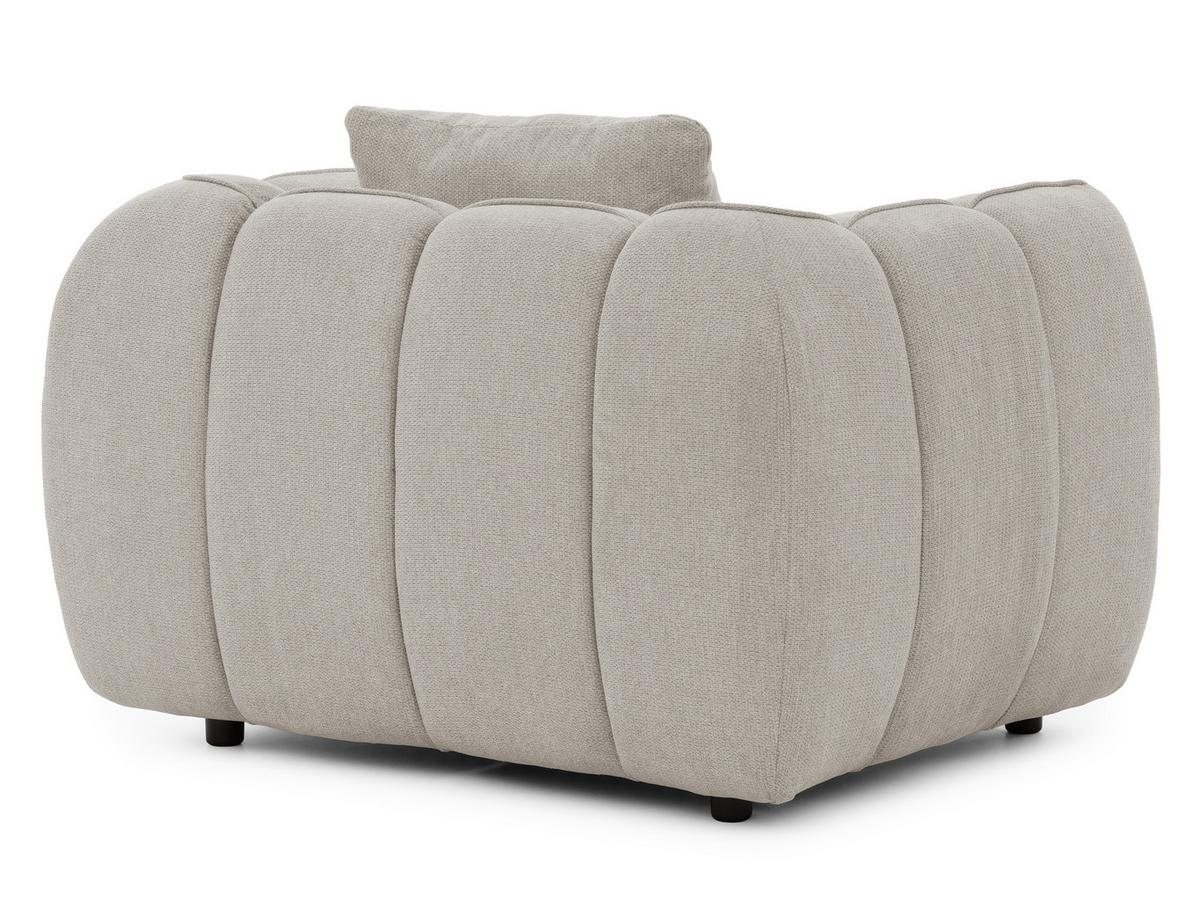 SITZGARNITUR 3+1 Nubira in tief gesteppter Bubble-Optik aus weichem Taupe Strukturstoff im modernen Design - Taupe/Schwarz, Holz/Kunststoff (228/69/89cm) - S-Style Möbel