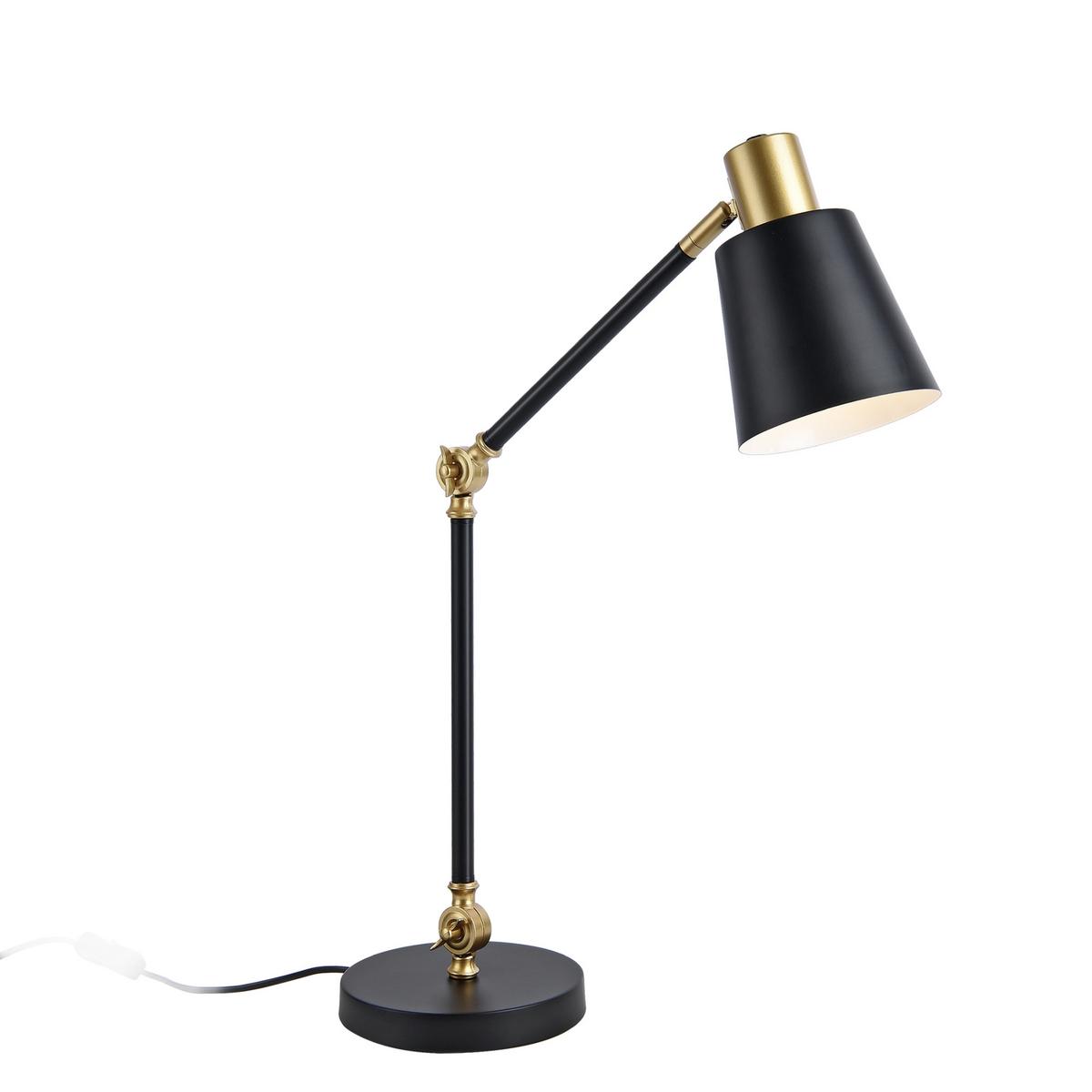 SCHREIBTISCHLAMPE Abergele - Goldfarben/Schwarz, Metall (17/38/68cm) - lux.pro