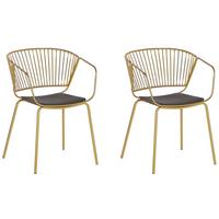 METALLSTUHL 2er-Set Gold Rigby - Goldfarben, Textil/Metall (54/77/49cm) - Beliani
