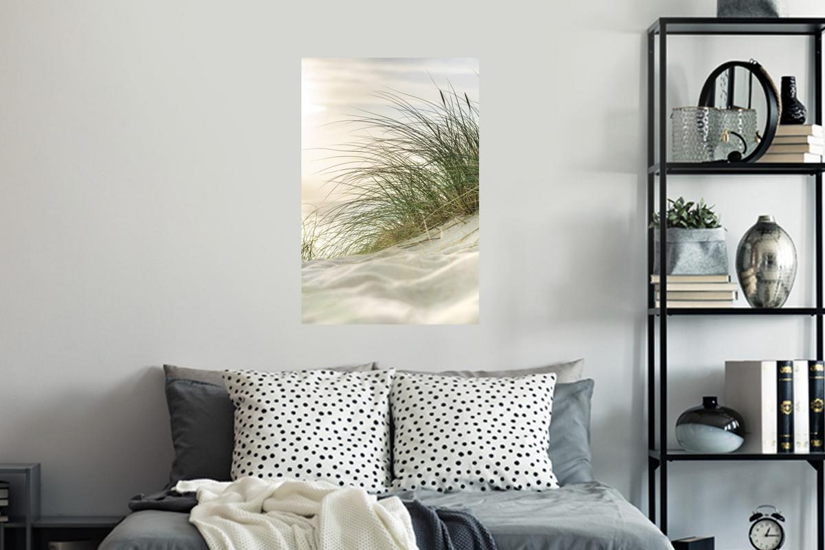 WANDTATTOO Dünen mit Strandhafer in der Sonne des Nationalparks Schleswig-Holsteinisches Wattenmeer Wandbild 40x60 cm - Creme, Kunststoff (40/60/0.1cm) - MuchoWow