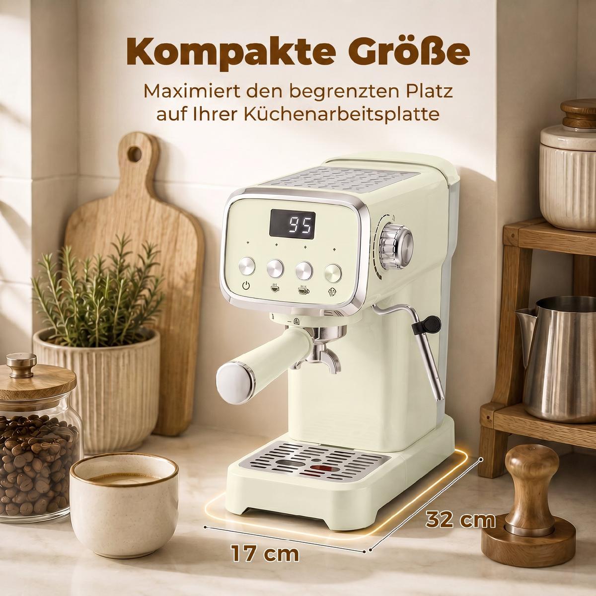 SIEBTRÄGERMASCHINE ABS Edelstahl Cremeweiß - Creme, Metall (17/31/32cm) - HOMCOM