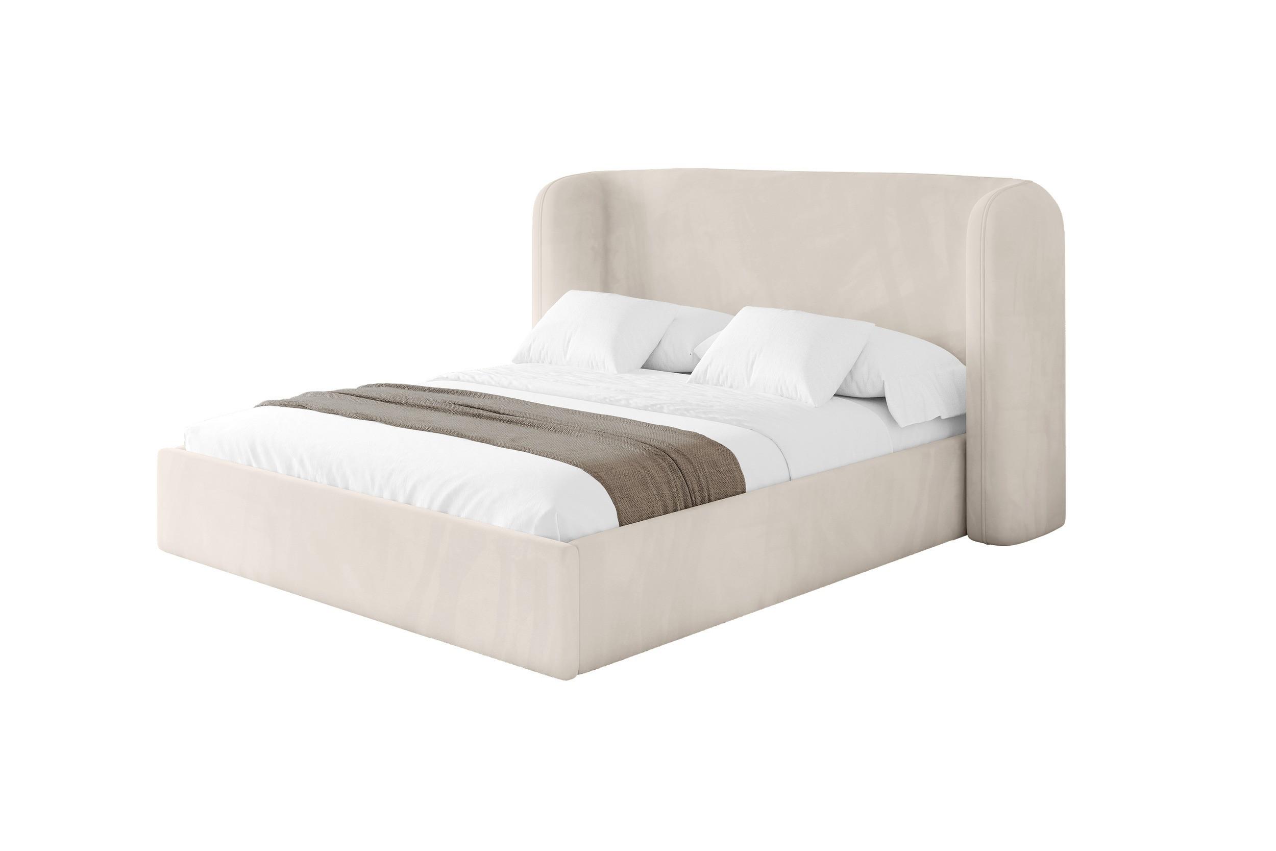 POLSTERBETT mit Bettkasten und Lattenrost, Bett mit Matratze H3/H4 - ESTI 140x200 Beige - Greige, Holzwerkstoff/Textil (140/200cm) - ALTDECOR