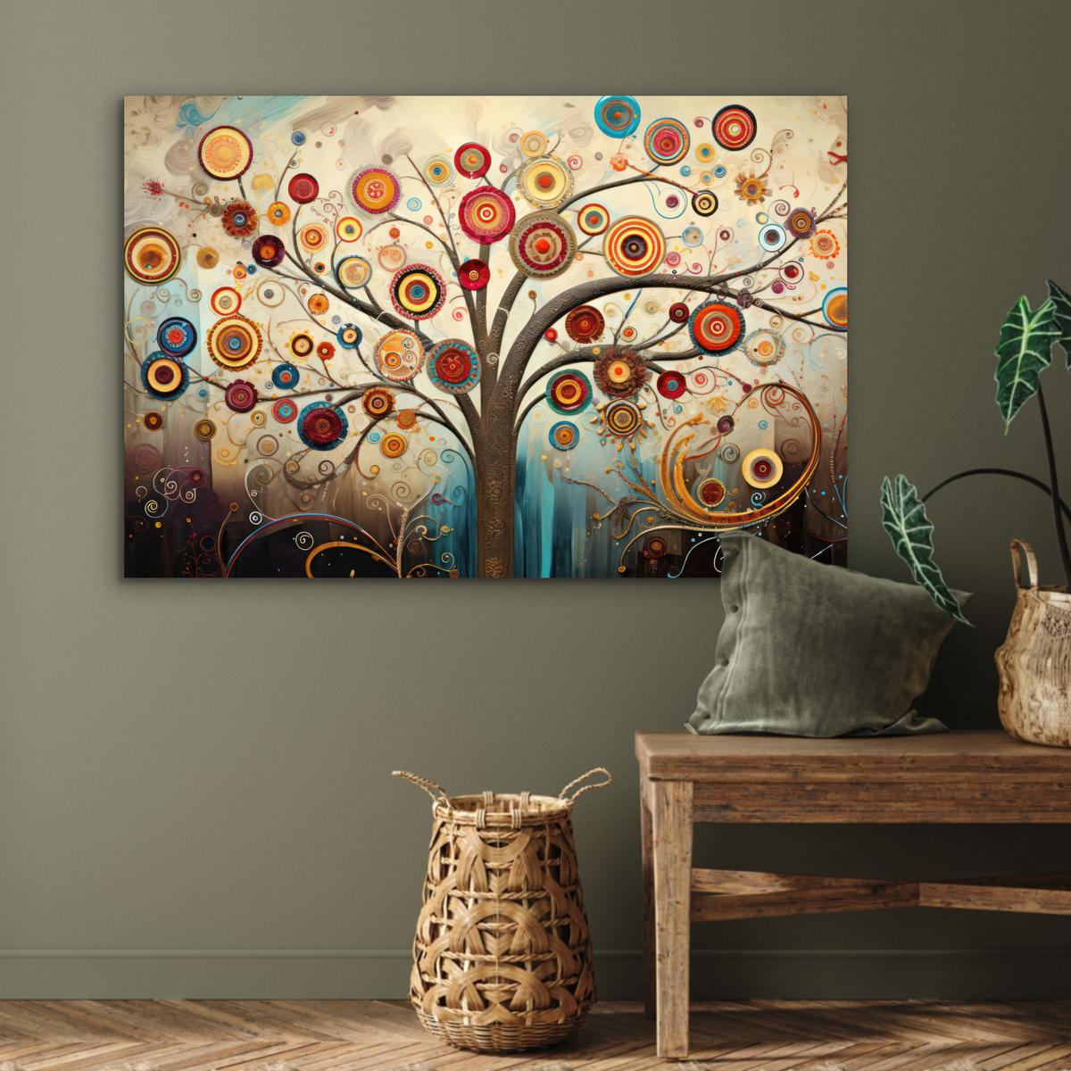 METALLBILD Baum - Baum des Lebens - Farbe Deko Groß 120x80 cm - Braun, Metall (120/80cm) - MuchoWow