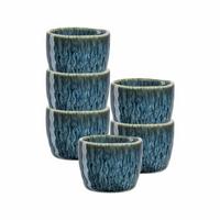 EIERBECHER Matera Blau ø 5,2 cm 6er Set - Blau, Keramik (5.2/4/5.2cm) - Leonardo Living