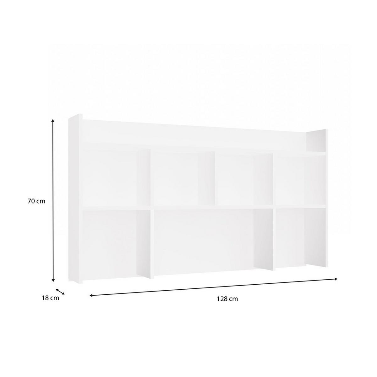 SCHREIBTISCHREGAL Weiß 128/70/18 - Weiß, Holzwerkstoff (128/70/18cm) - RAUMHIRSCH FURNITURE