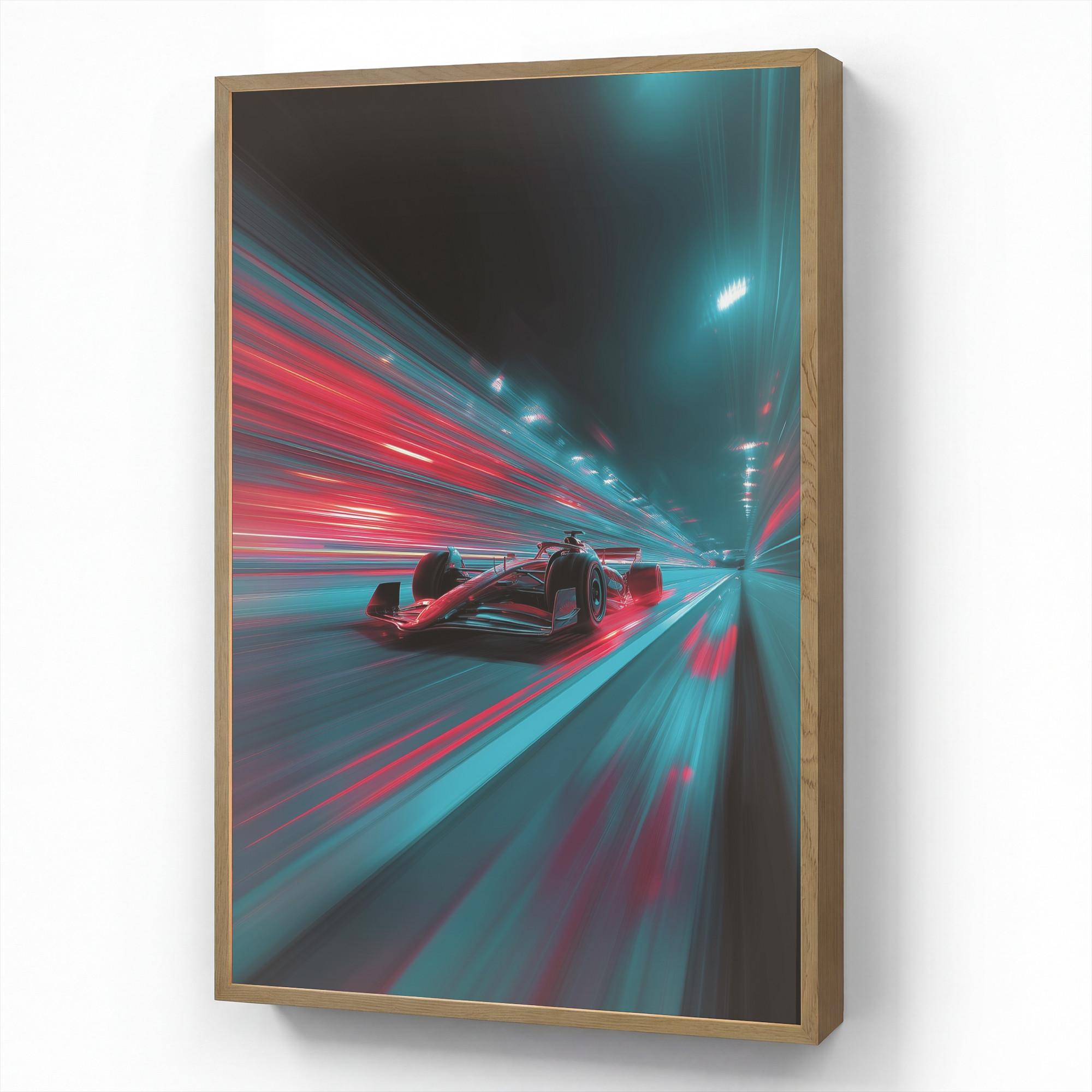 WANDLEUCHTE MIT AKKU Rennwagen - Rot - Geschwindigkeit 60x90 cm - Türkis, Holzwerkstoff (60/90/8cm) - OnlyWow