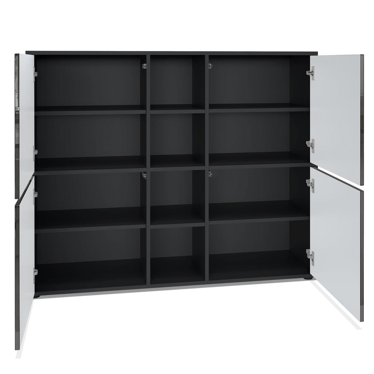 HIGHBOARD Cuba Türen in Weiß matt - Weiß, Holzwerkstoff (130.5/105.5/35.5cm) - Vladon