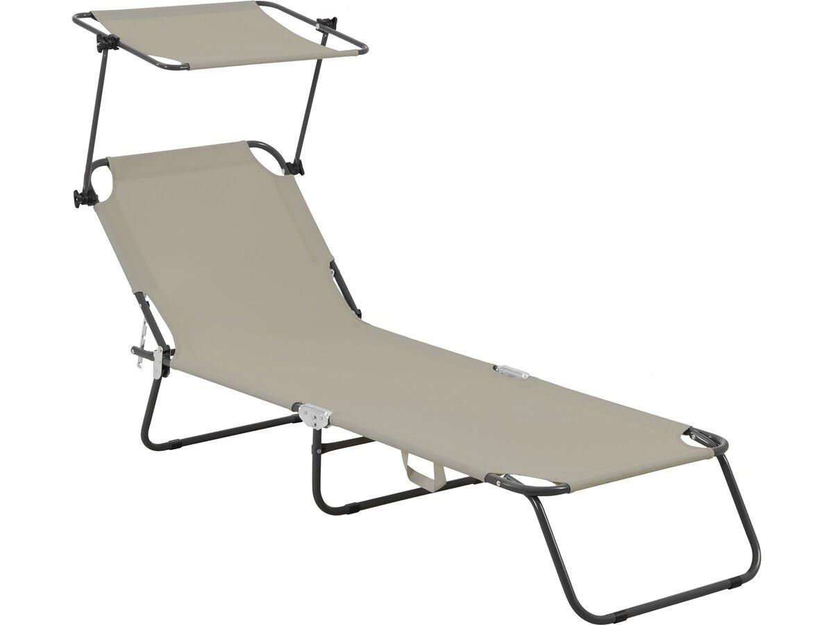 SONNENLIEGE lazy Braun - Braun, Metall (54/73/180cm) - Habitat Garten