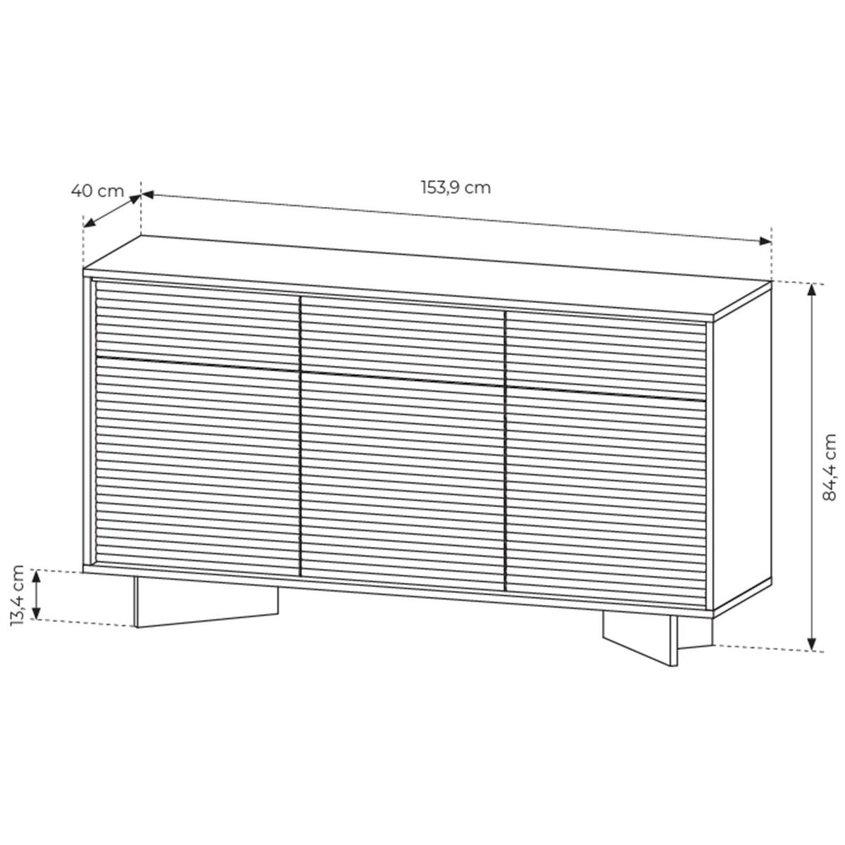 SIDEBOARD Semi 153 cm - Beige/Cappuccino, Holzwerkstoff (153.9/84.4/40cm) - Selsey