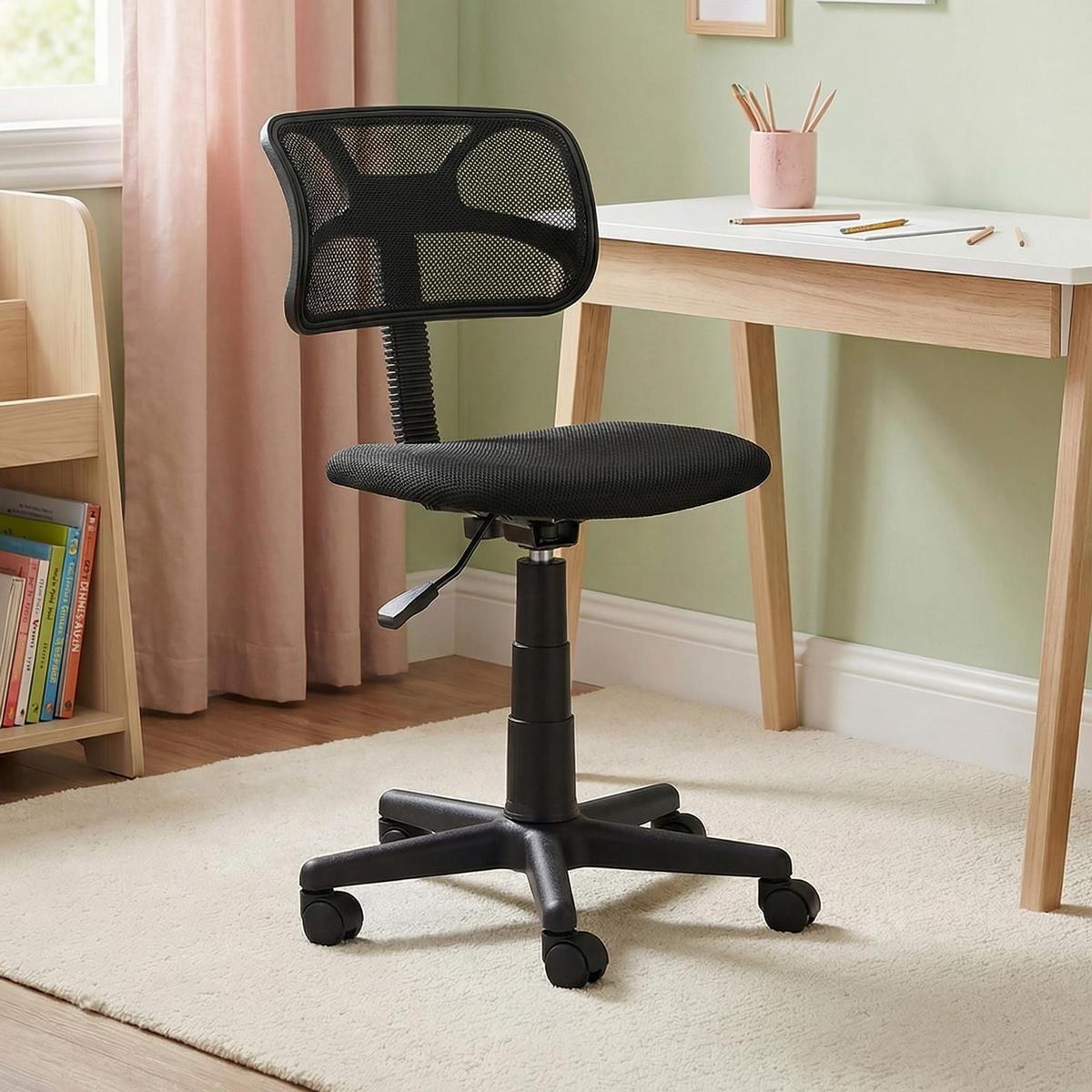 KINDERDREHSTUHL MILAN - Schwarz, Kunststoff/Textil (42/85/48cm) - IDIMEX