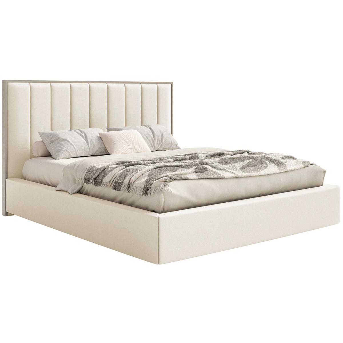 POLSTERBETT Togents Creme mit Veloursbezug und LED, 160x200 cm - Creme, Textil (160/200cm) - Selsey