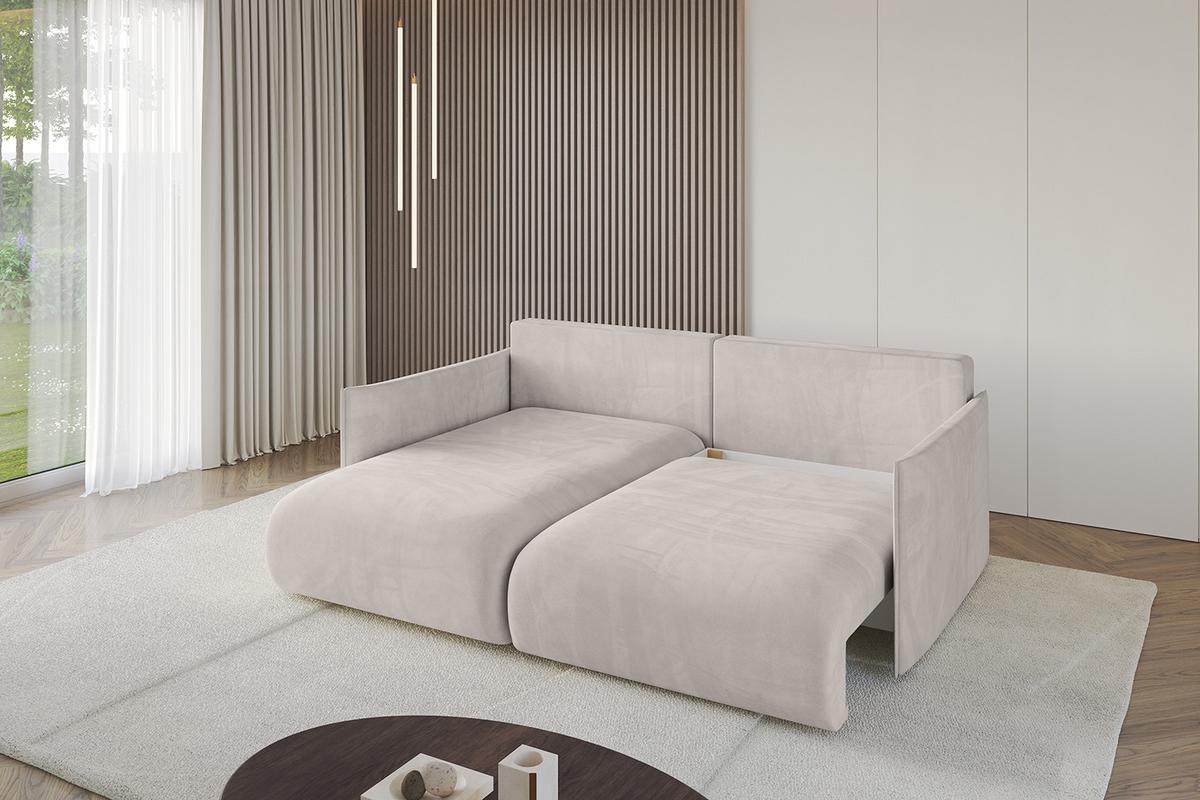 ECKSOFA Ottomane links ONESK-L 216x177x72 Hellbraun Velours - Hellbraun, Holzwerkstoff/Kunststoff (216/177cm) - ALTDECOR