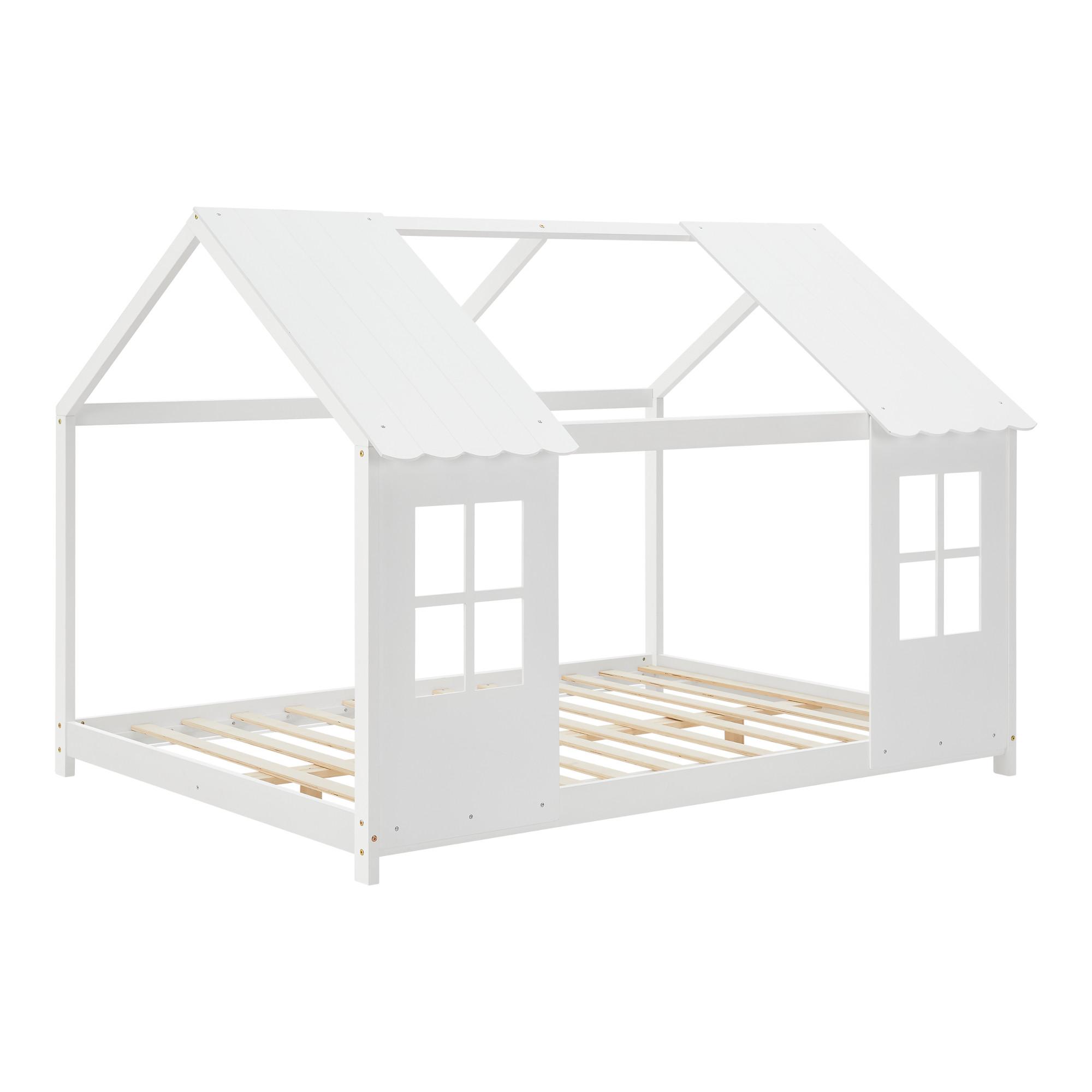 HAUSBETT Tostedt - Weiß, Holz (120/200cm) - [en.casa]
