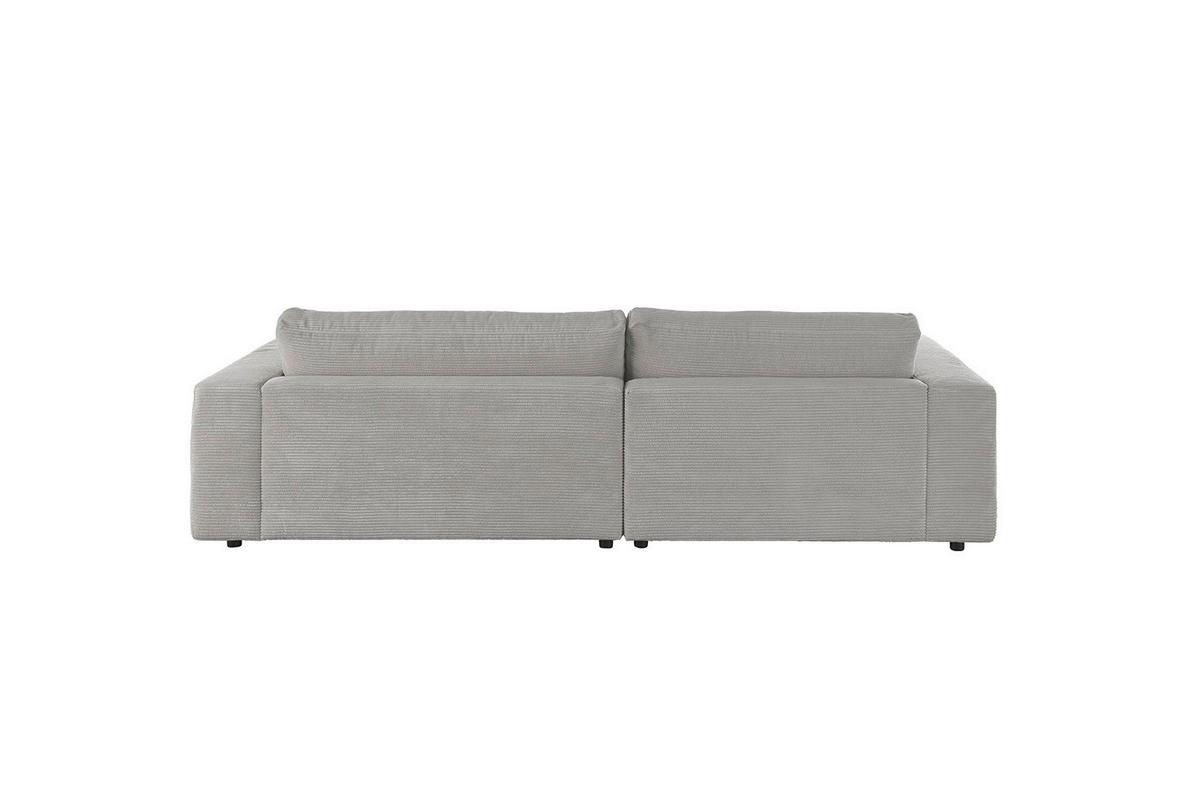 ECKSOFA MADELINE Steingrau Cord - Schwarz/Grau, Kunststoff/Textil (270/190cm) - KAWOLA
