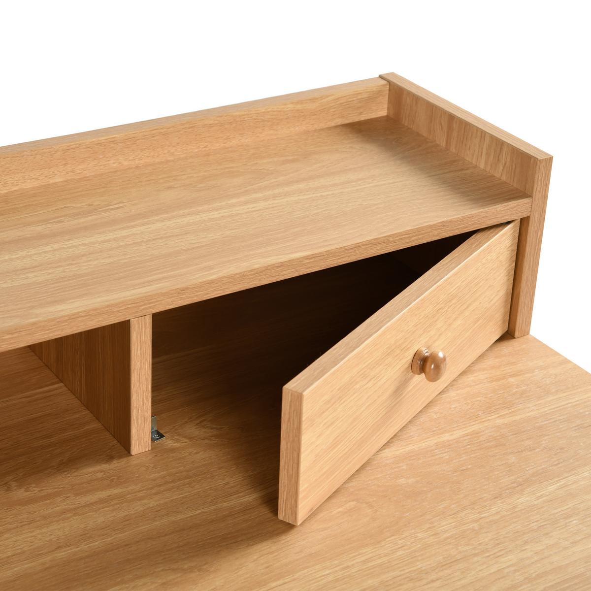 SCHMINKTISCH Holzoptik mit Schubladen & Ablage - Braun, Holzwerkstoff (50/90/100cm) - Urban Meuble