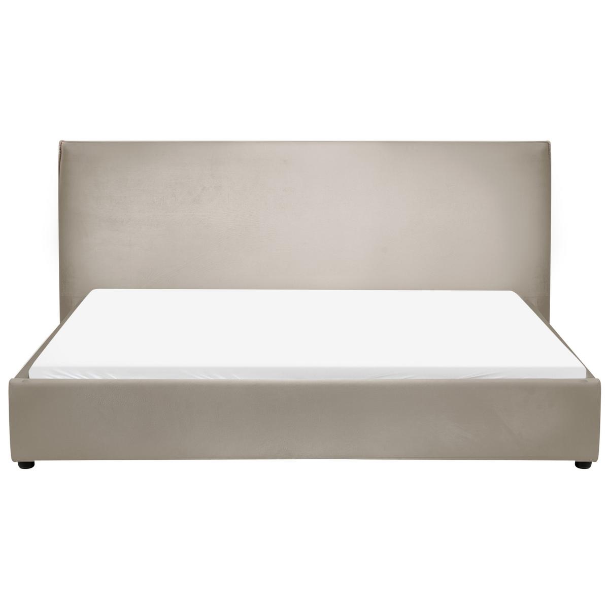BETT mit Lattenrost 180/200 cm Taupe Lavaur - Taupe, Textil (180/200cm) - Beliani