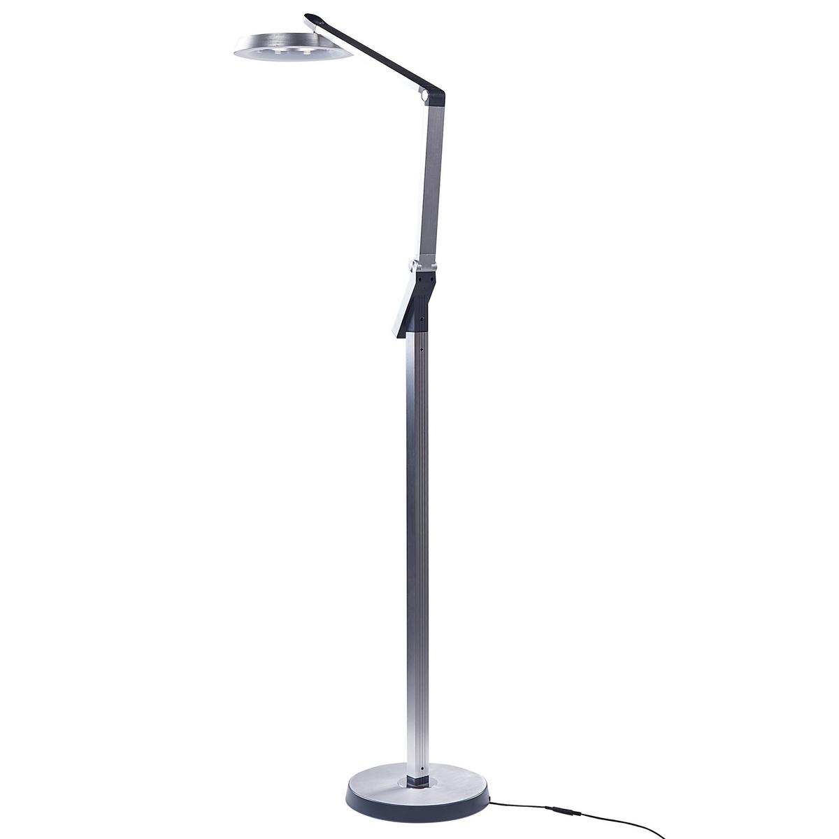 STEHLAMPE Carina 27/63/170 cm - Silberfarben, Kunststoff (27/27/170cm) - Beliani