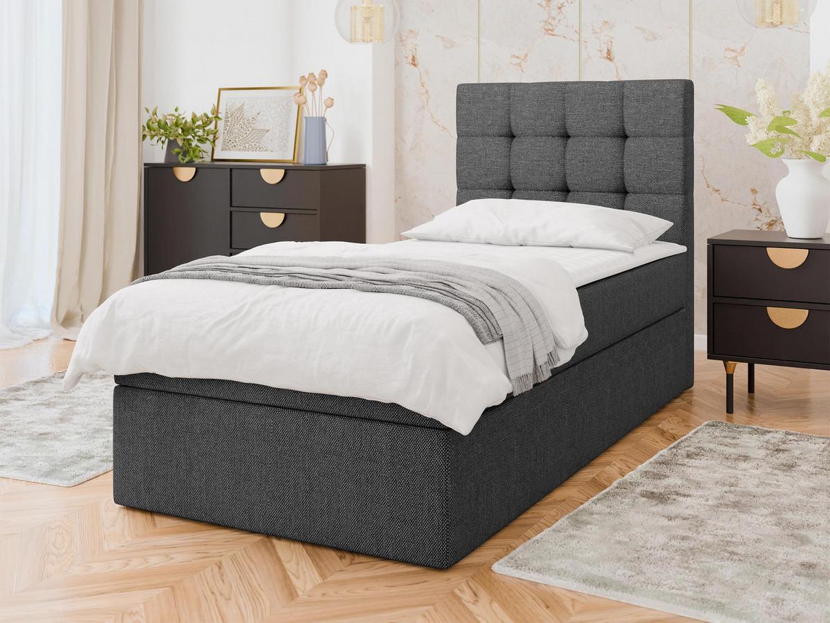BOXBETT Luanda Single - H3 - Dunkelgrau/Schwarz, Holz/Kunststoff (100/200cm) - MIRJAN24