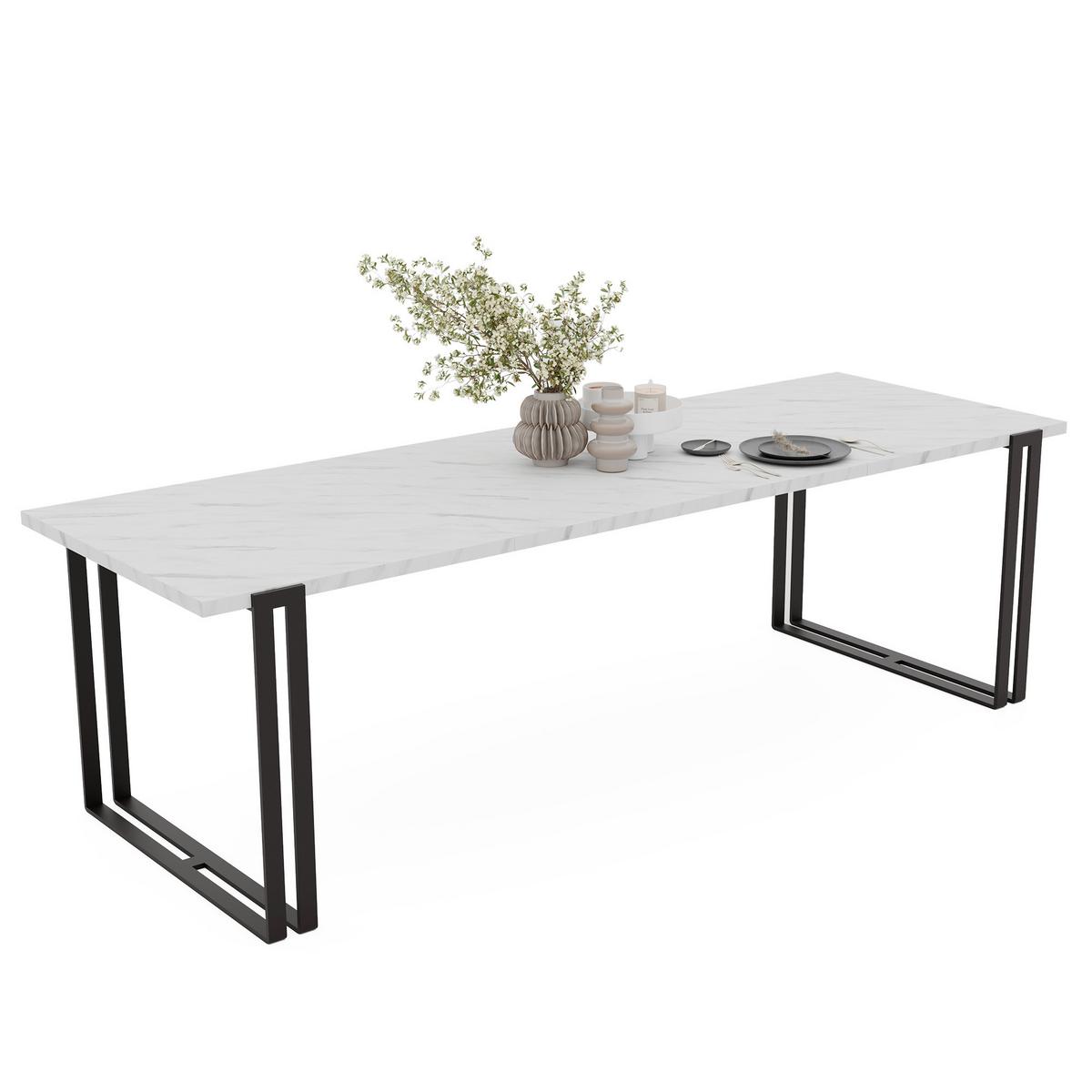 TISCH ausziehbar aus MDF, Weiß - Schwarz/Weiß, Holzwerkstoff (120/80/76cm) - Idohome