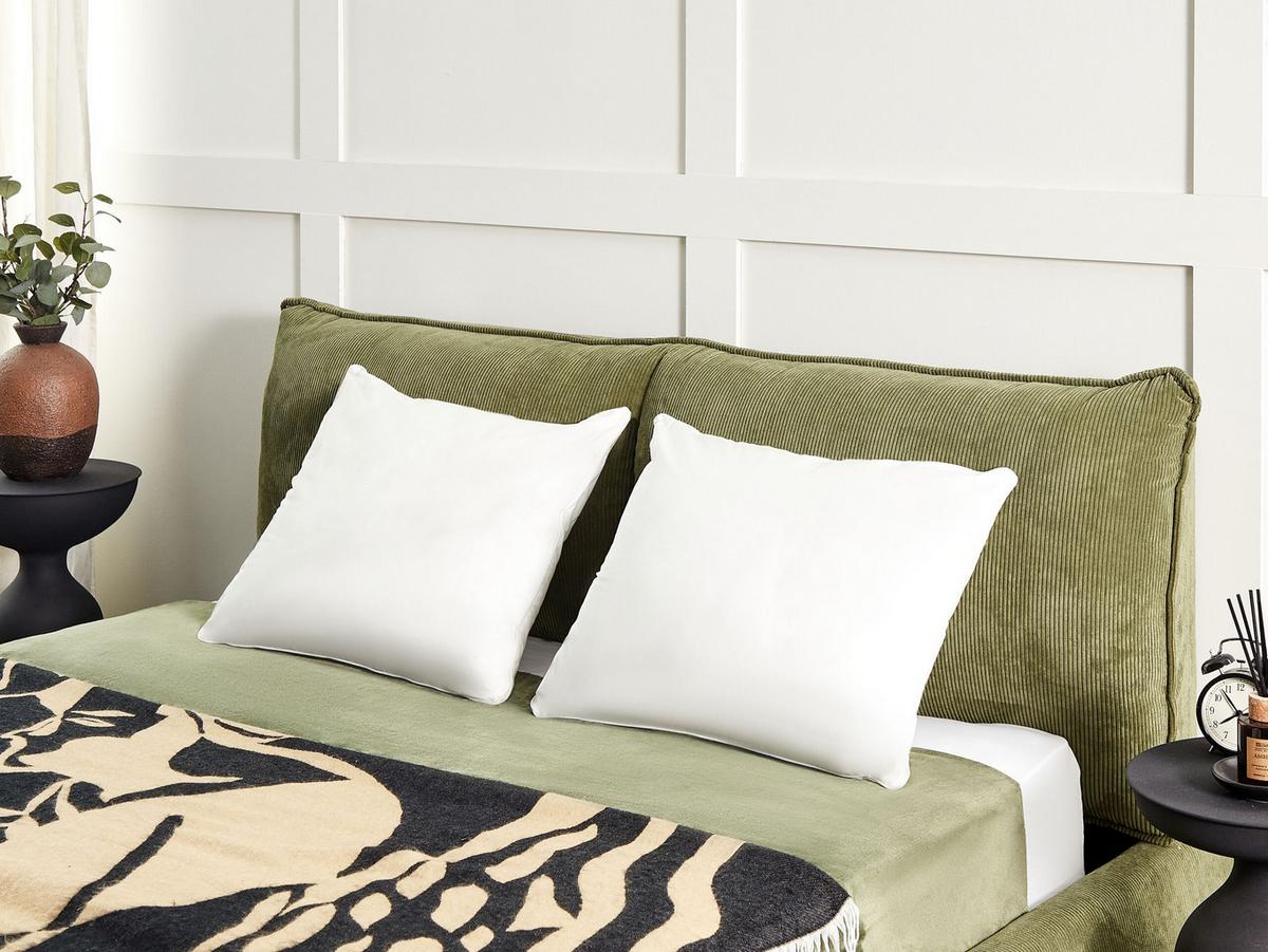 KISSEN 2er-Set Weiß 60/50 cm Triglav - Weiß, Textil (60/50cm) - Beliani