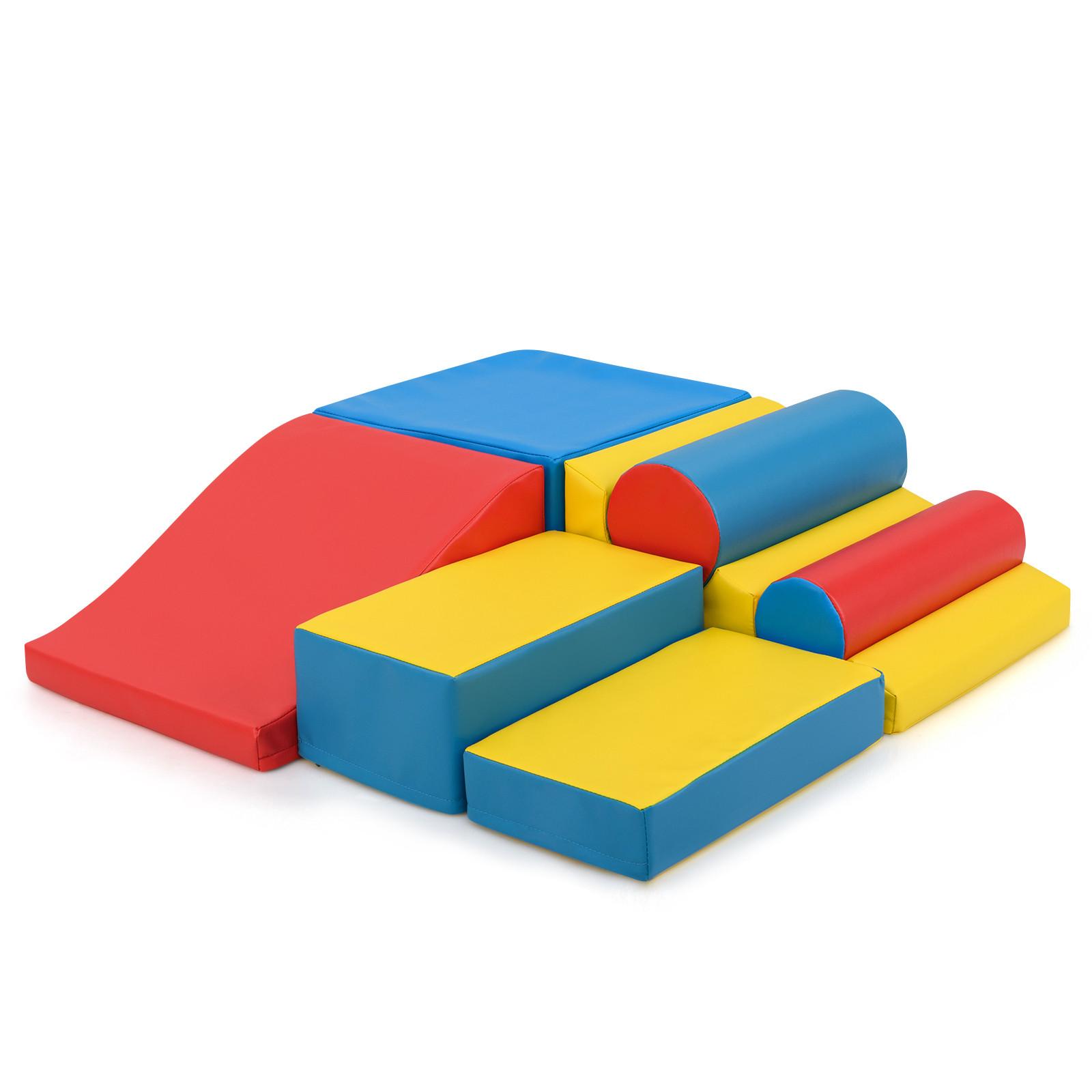 SCHAUMSTOFFBLOCK Farbig (7-teilig) - Multicolor, Leder (50/25/45cm) - COSTWAY
