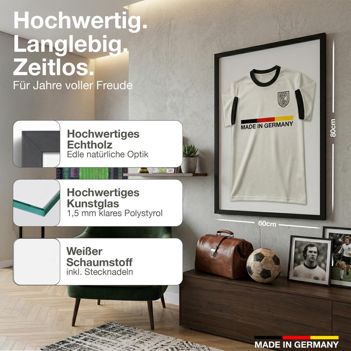 TRIKOTRAHMEN 60/80 Premium - Schwarz, Holz (60/80cm) - K-Möbel