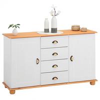 APOTHEKERKOMMODE COLMAR weiß/braun - Weiß/Braun, Holz (133/79/39cm) - IDIMEX