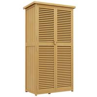 GARTENSCHRANK, Kiefernholz, Gelb - Gelb, Holz (46.5/160/87cm) - Outsunny