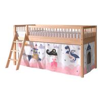 HALBHOHES BETT Kelci 90x200 Textilset Princess Sophie Buche Massivholz - Buchefarben, Holz (90/200cm) - 58aufmkessel