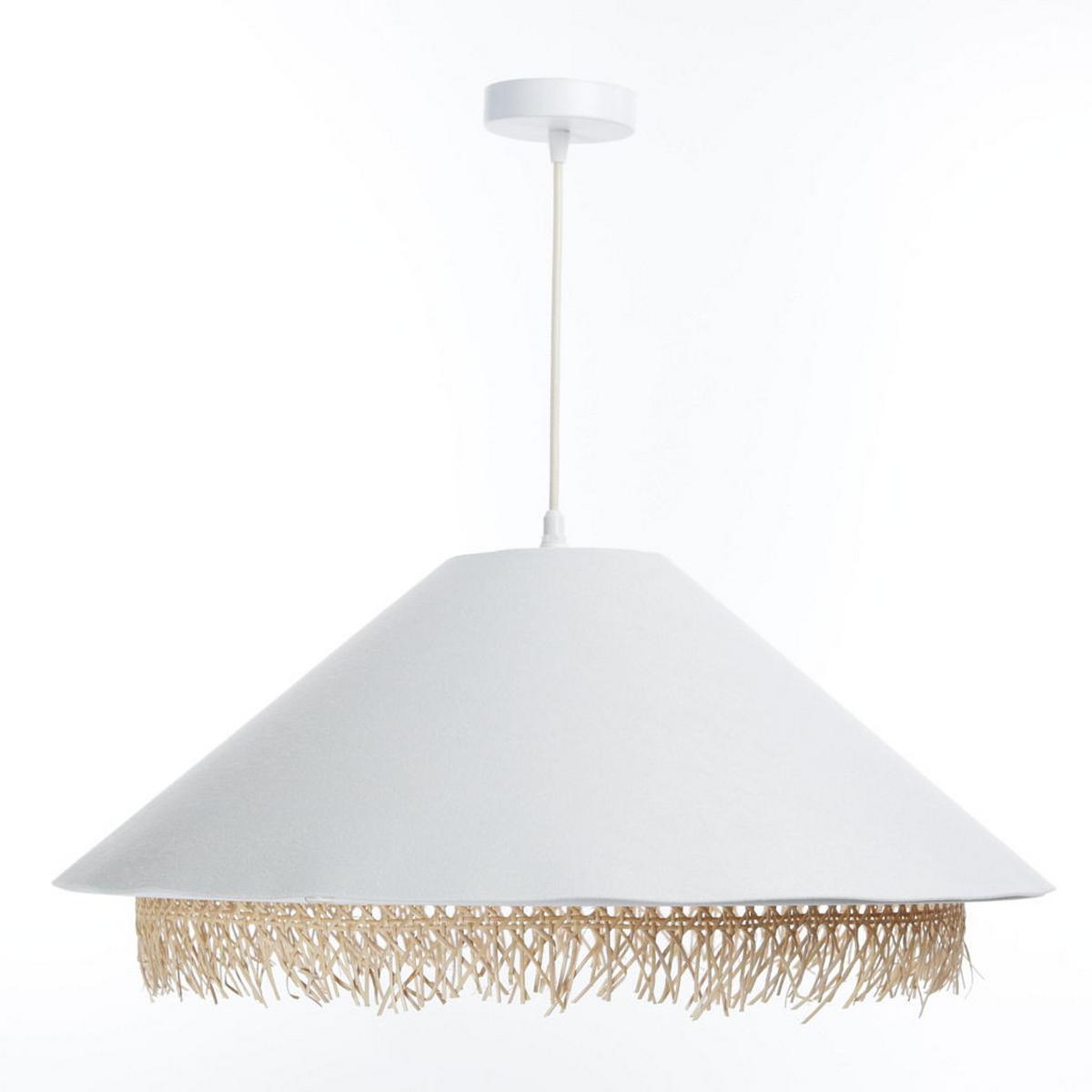 HÄNGELEUCHTE Weiß 60/26 cm - Weiß, Naturmaterialien (60/1.3/26cm) - ONZENO