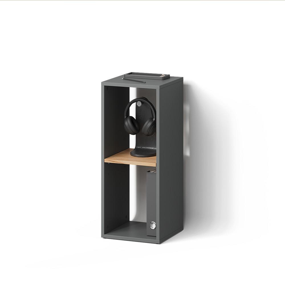 BÜCHERREGAL Lorena Anthrazit/Goldkraft Eiche mit 2 Fächern - Honigeiche/Anthrazit, Holzwerkstoff (30/74/30cm) - Livinity®