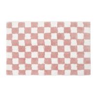 BADEMATTE 50/80 cm Karomuster, Baumwolle - Pink, Textil (50/80cm) - Homescapes
