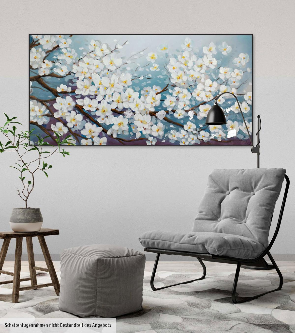 ÖLGEMÄLDE 140/70 cm - Blau/Weiß, Holz/Textil (140/70cm) - KUNSTLOFT