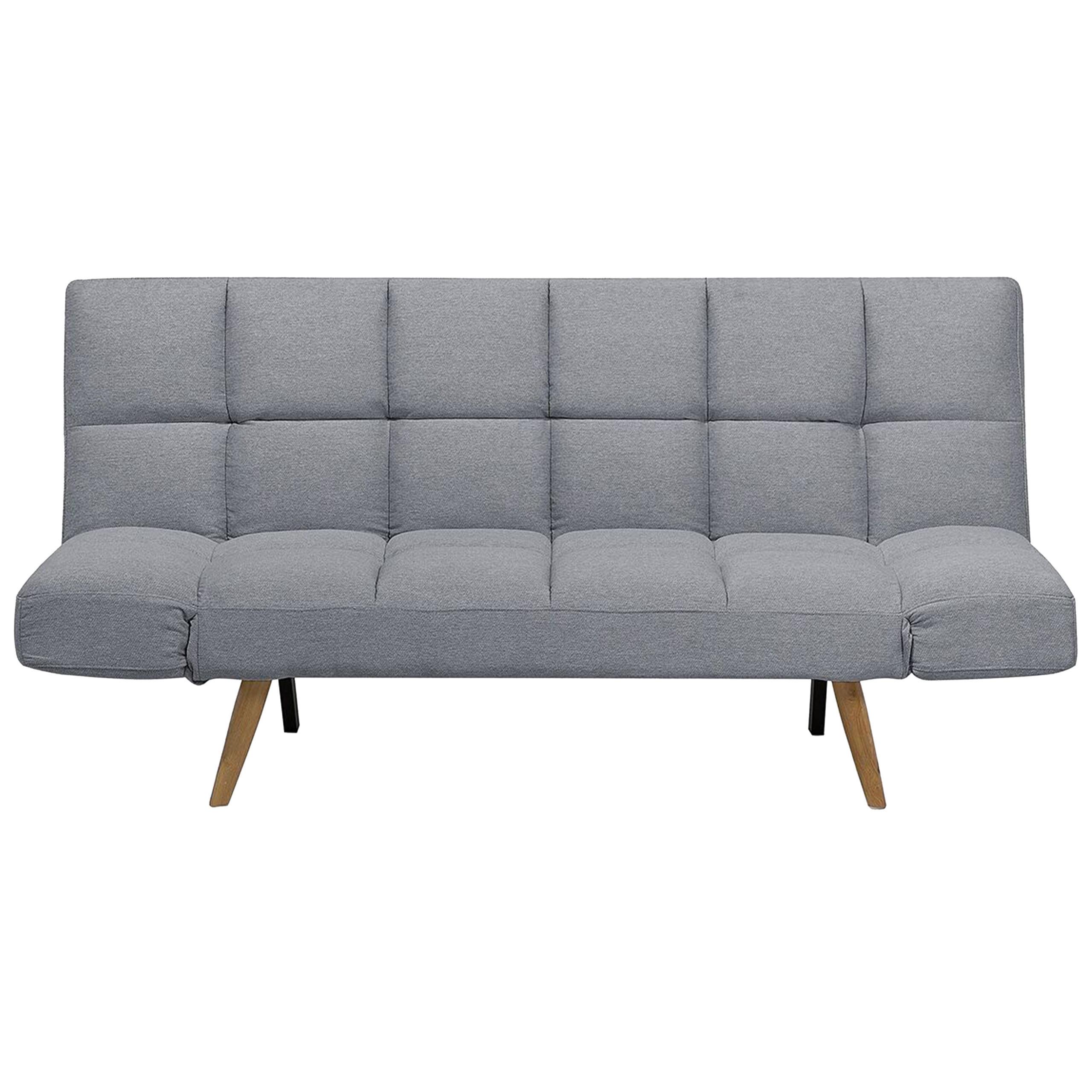 3-SITZER-SCHLAFSOFA hellgrau Ingaro - Hellbraun/Grau, Textil (182/86/79cm) - Beliani