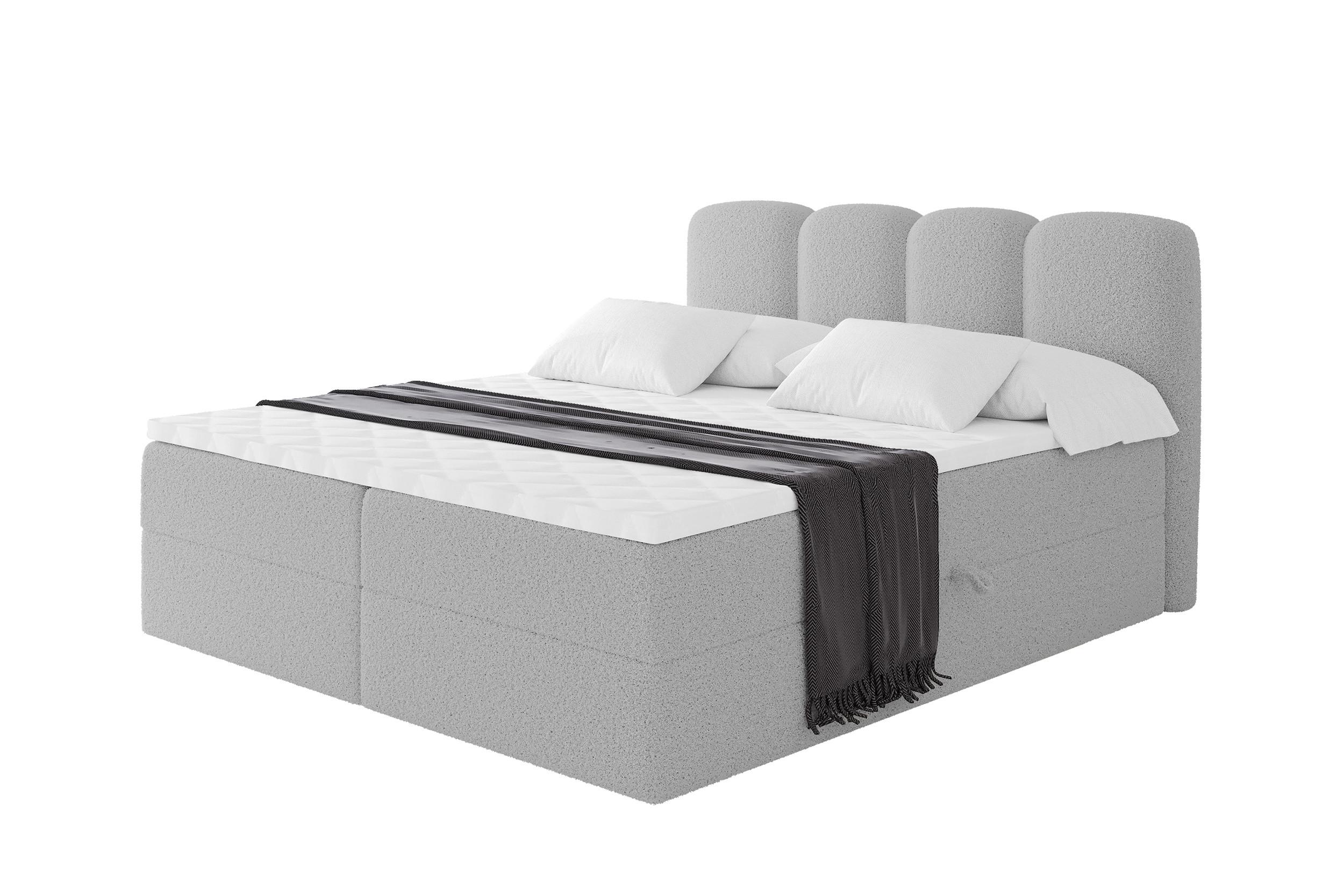 BOXBETT mit Matratze H3 - NINA - 120x200 cm Hellgrau - Hellgrau, Holzwerkstoff (120/200cm) - ALTDECOR