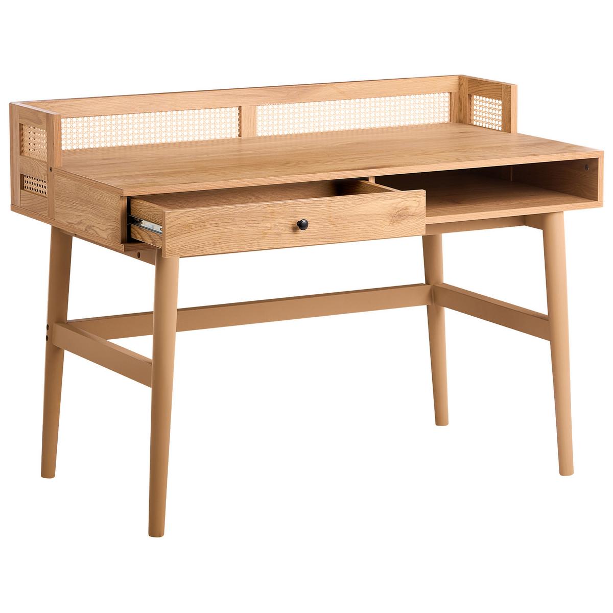 SCHREIBTISCH Hellbraun 120/60 cm Noven - Hellbraun, Holzwerkstoff (60/120/87cm) - Beliani