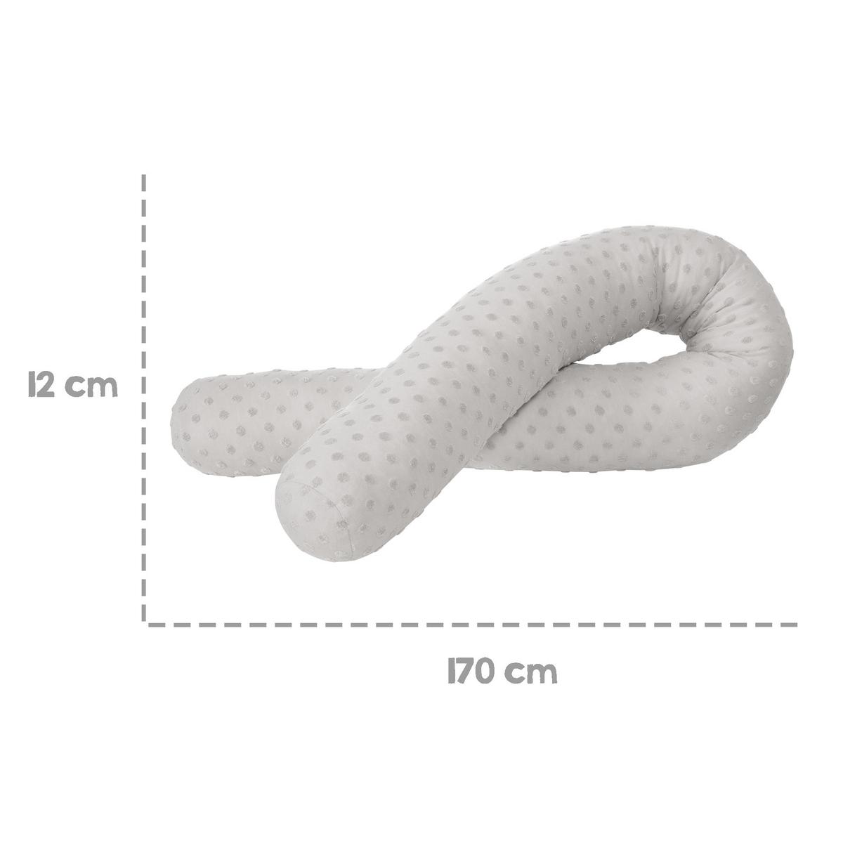 BETTSCHLANGE Lil Planet grau - Hellgrau, Textil (170/12cm) - Roba