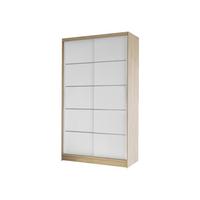 SCHWEBETÜRENSCHRANK Diego IV - Weiß/Sonoma Eiche, Holzwerkstoff/Metall (100/200/58cm) - MIRJAN24